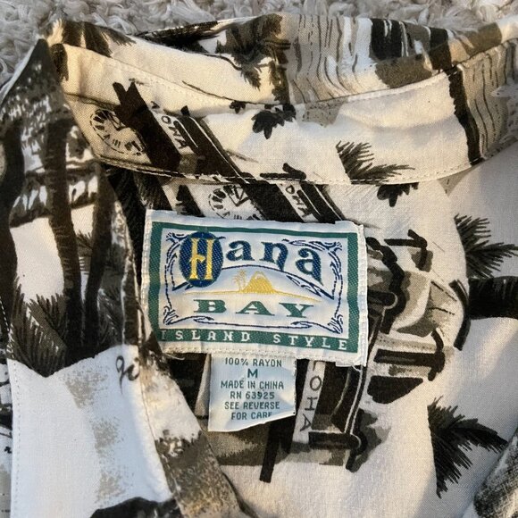 Hana Bay Island Style Rayon Aloha Shirt Scenic Print (M) - Picture 2 of 8